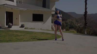 Jewelz Blu fucking in blue miniskirt