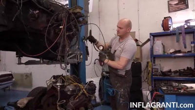 Mechanic fucking with his sexy German boss