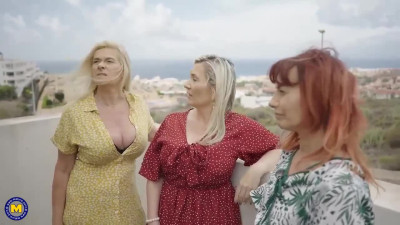 New Sandy Big Boobs Three Hot German Milfs Have An Outside Groupsex Party Under The Sun With One Lucky Guy